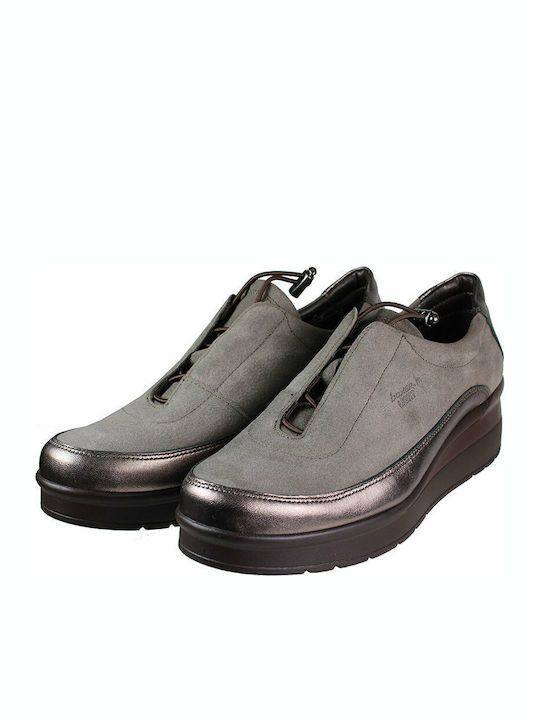 Ανατομικά Γυναικεία Slip-On Δερμάτινα Μπεζ