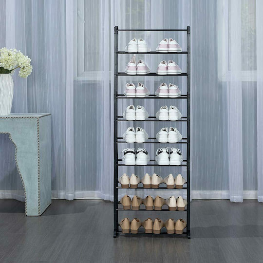 Fabric Shoe Organizer with 9 Shelves Blue 51x16x139cm Blue