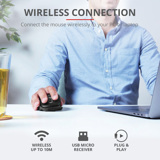 Trust Ozaa Wireless Ergonomic Mouse Black