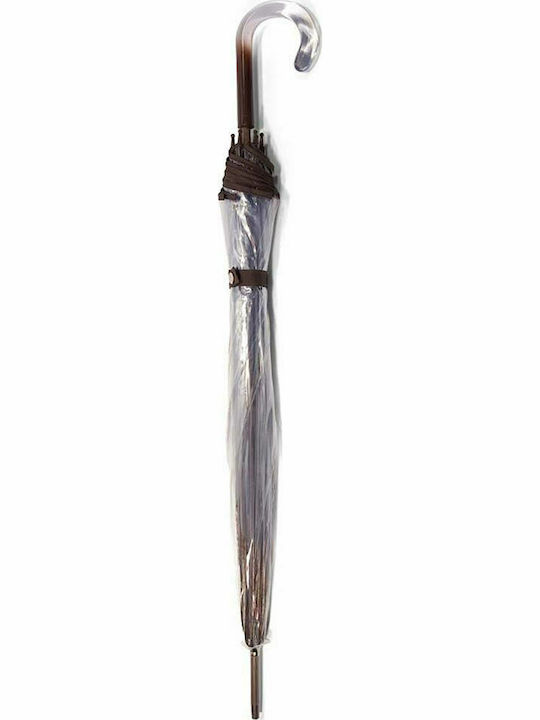 Benzi Umbrella with Walking Stick Transparent/Brown