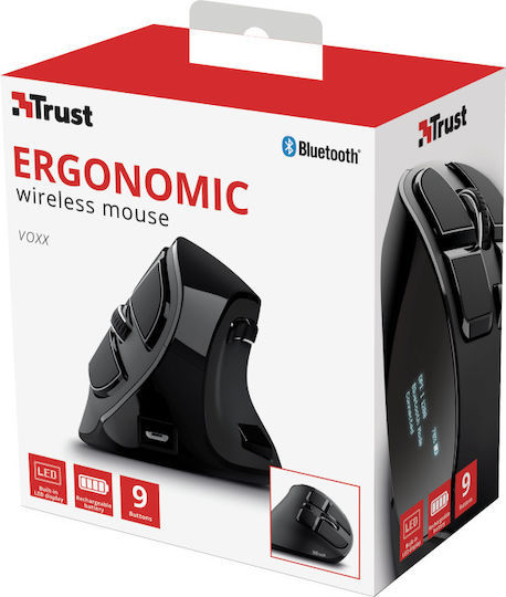 Trust Voxx Wireless & Wired Ergonomic Bluetooth Vertical Mouse Black