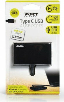 Port Designs USB Хъб с 4 Порта USB 3.0 с USB-C Връзка