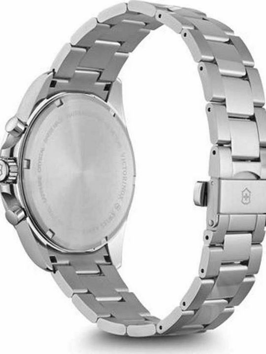 Fieldforce Ανδρικό Ρολόι 42mm Χρονογράφος Μπαταρίας Ασημί