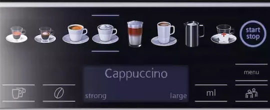 Siemens Eq.6 Plus S500 Automatic Espresso Coffee Machine 1500W Pressure 19bar for Cappuccino with Grinder Black TE655203RW