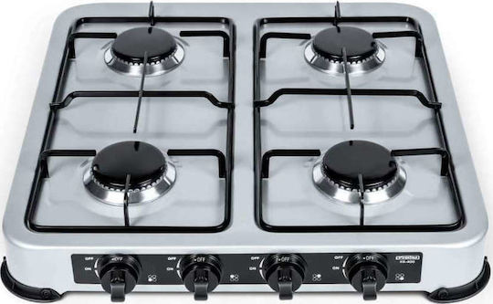 Promis KG400 Countertop Burner Flüssiggas with 4 Burners Gray