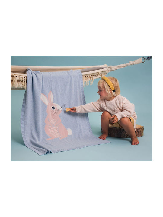 Bizzi Growin Κουβέρτα Αγκαλιάς & Λίκνου Bunny 70x90εκ.