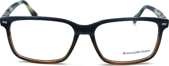 Zegna Men's Acetate Prescription Eyeglass Frame Blue EZ5045 064