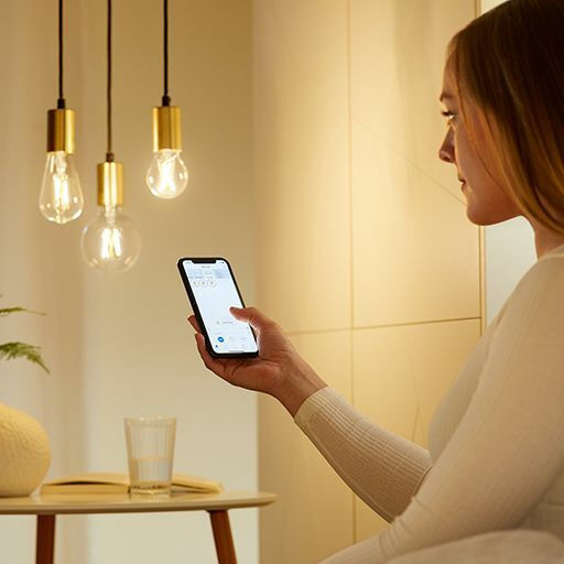 WiZ Smart Λάμπα LED 6.7W για Ντουί E27 και Σχήμα ST64 Ρυθμιζόμενο Λευκό 806lm Dimmable