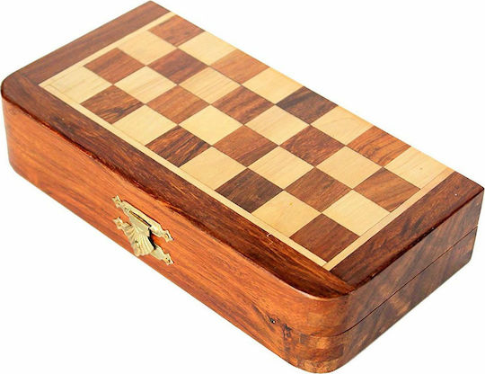 Manopoulos Magnetic Handmade Chess Wood Case with Pawns 20x20cm