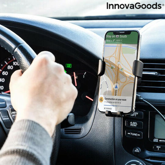 InnovaGoods Auto Handyhalterung mit verstellbaren Haken und Kabelloses Laden Schwarz