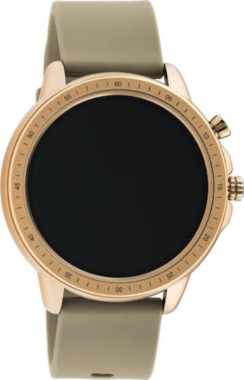 Oozoo Q00302 45mm Smartwatch με Παλμογράφο (Ροζ Χρυσό)