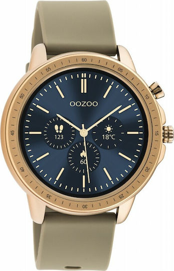 Oozoo Q00302 45mm Smartwatch με Παλμογράφο (Ροζ Χρυσό)