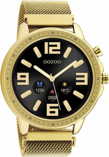 Oozoo Q00306 45mm Smartwatch με Παλμογράφο (Χρυσό)