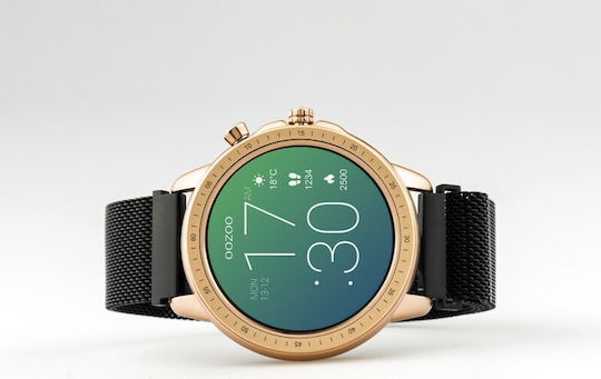 Oozoo Q00308 45mm Smartwatch με Παλμογράφο (Ροζ Χρυσό)
