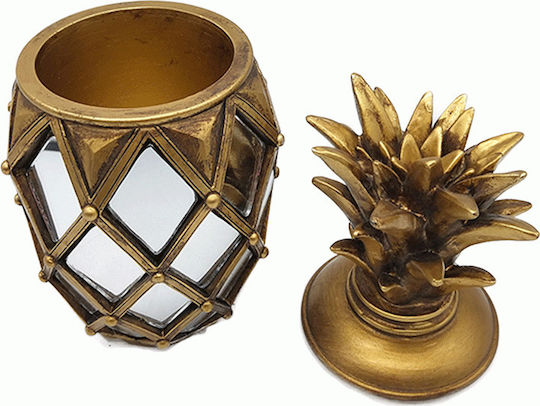 Karvounis Φοντανιέρα Kunststoff Ananas mit Deckel 12.5x12.5x28cm Gold Karvounis Φοντανιέρα Kunststoff Ananas mit Deckel 12.5x12.5x28cm Gold