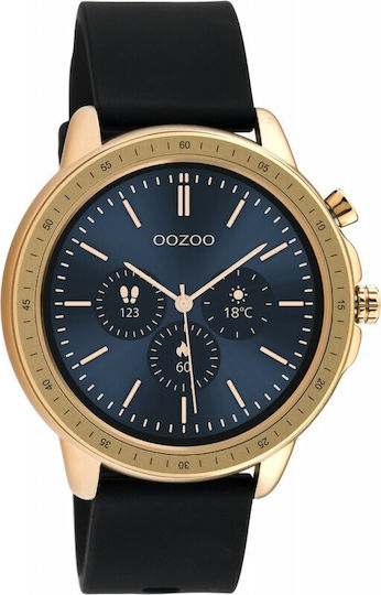 Oozoo Q00303 45mm Smartwatch με Παλμογράφο (Ροζ Χρυσό)