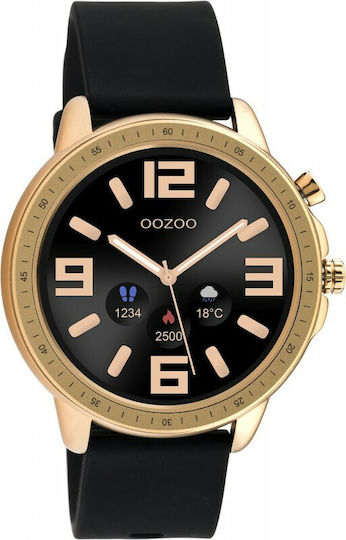 Oozoo Q00303 45mm Smartwatch με Παλμογράφο (Ροζ Χρυσό)