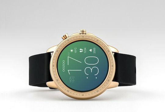 Oozoo Q00303 45mm Smartwatch με Παλμογράφο (Ροζ Χρυσό)