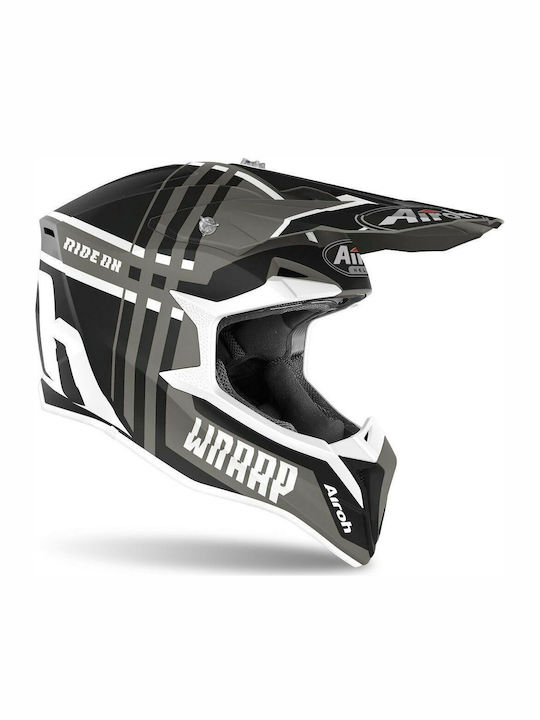 Airoh Wraap Motocross Helmet 1330gr Broken Anthracite Matt KR5301