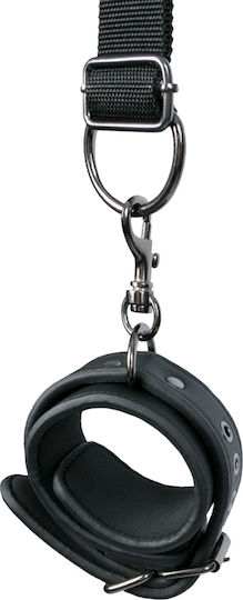 Easytoys Fetish Collection Over the Door Wrist Cuffs Door Restraint Set in Black Color