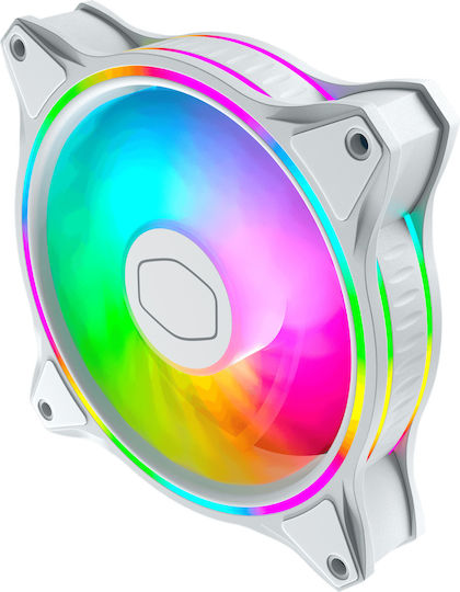 CoolerMaster Masterfan MF120 Halo 4-Pin PWM ARGB Lighting Case Fan White