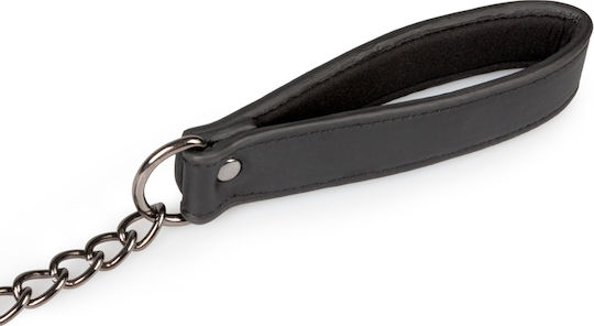 Easytoys Fetish Collection Leather Collar with Nipple Chains BDSM Kit in Black Color