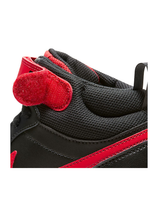 Court Borough Mid 2 Kinder Sportschuhe Basketball mit Schnürsenkeln Schwarz / University Red / Weiß
