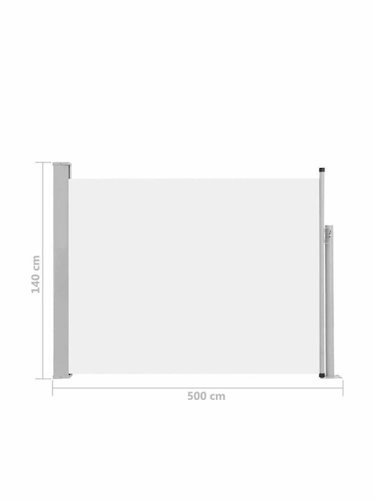 vidaXL Πλαϊνό Ρολό Σκίασης Κήπου Κρεμ 1.4x5m
