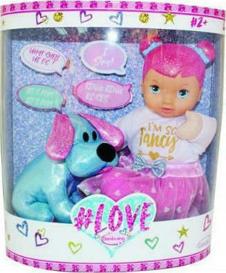 Just Toys Baby-Puppen-Set Bambolina Love Doll με το Σκυλάκι της für 2+ Jahre 34 cm.