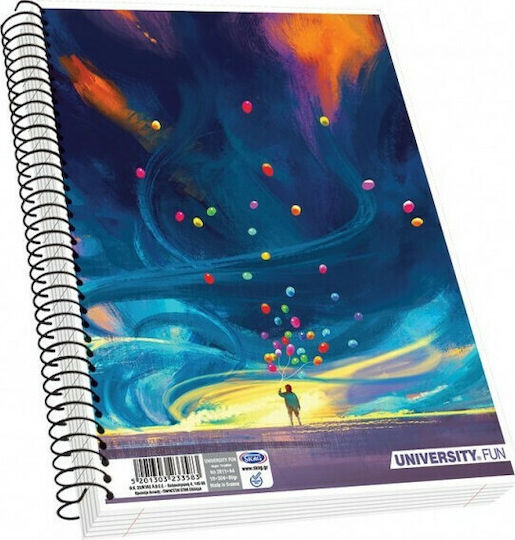 Skag Spiral Heft Geregelt A4 120 Blätter 4 Themen University Fun 1Stück (Μiverse Designs)