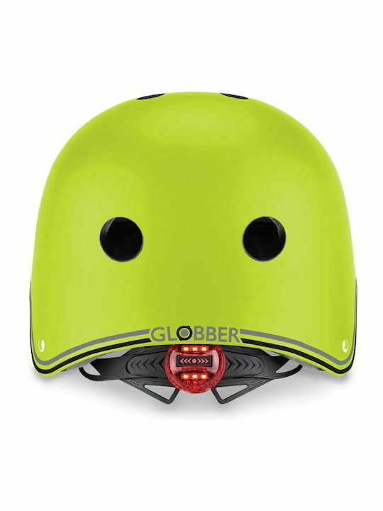 Globber Primo Lights Kids' Helmet for City Bike Green with LED Light XS/S (48-53 cm) Lime Green