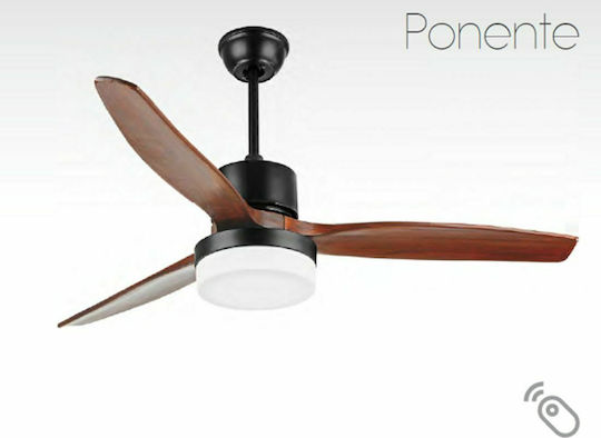 Lineme Ponente Ventilator De Tavan 132cm Cu Lentile De Mărire Maro / Negru