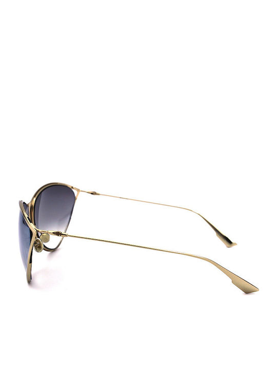 Dior New Motard Women's Sunglasses with Gold Metal Frame and Silver Mirror Lens