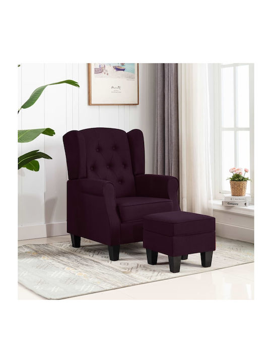 Bergère cu Puf Violet 68x78x94cm