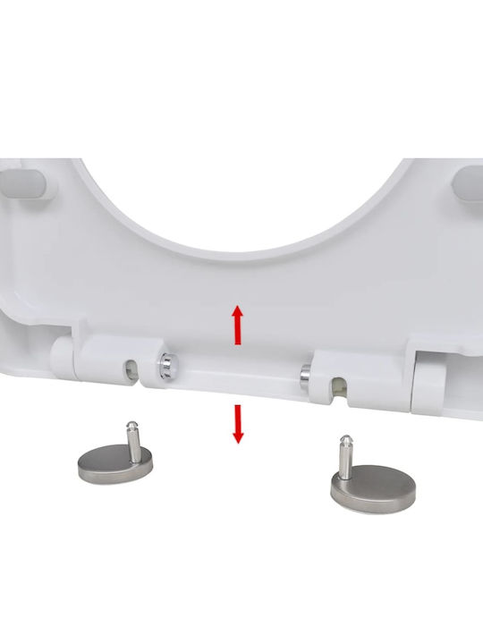 vidaXL Capac WC Închidere lentă Plastic 46x36.5cm Alb