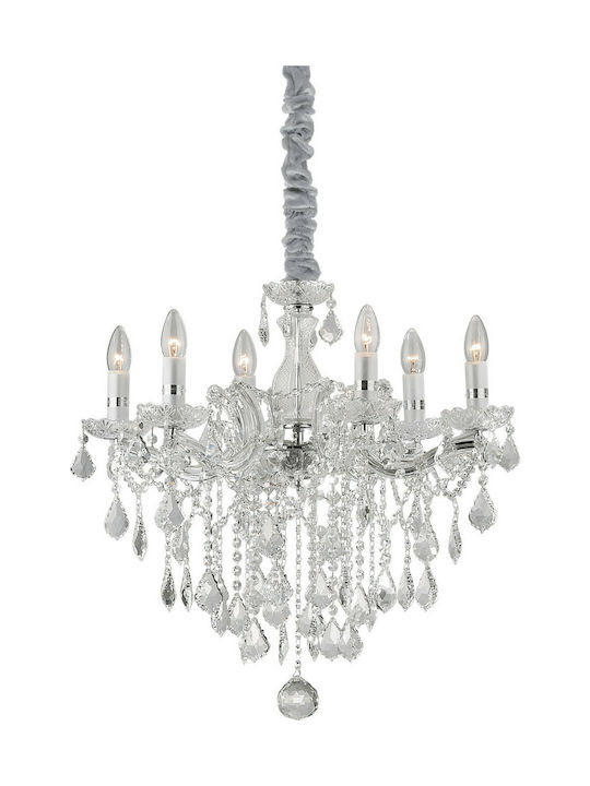 Ideal Lux Chandelier Ø60cm with Candlesticks Transparent