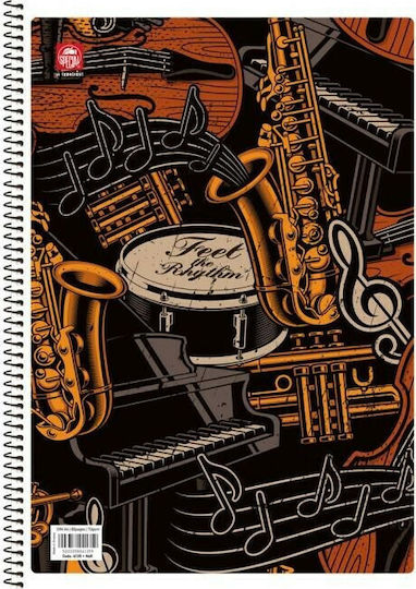 Typotrust Spiral Notebook Music A4 40 Sheets 1pcs (Μiscellaneous Designs)