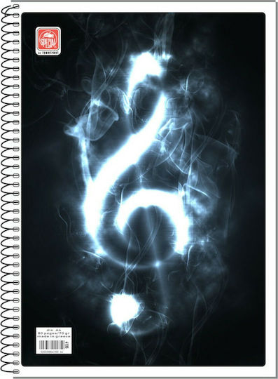 Typotrust Spiral Notebook Music A4 40 Sheets 1pcs (Μiscellaneous Designs)