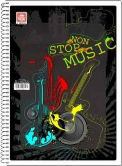 Typotrust Spiral Notebook Music A4 40 Sheets 1pcs (Μiscellaneous Designs)