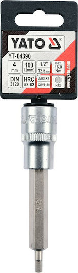 Yato Allen Long Sockets Long Walnut with Allen Head and Socket 1/2'' H4x100mm