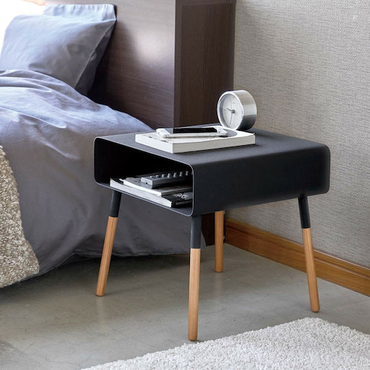 Square Side Table Short Metal Black M35xW35xH35cm