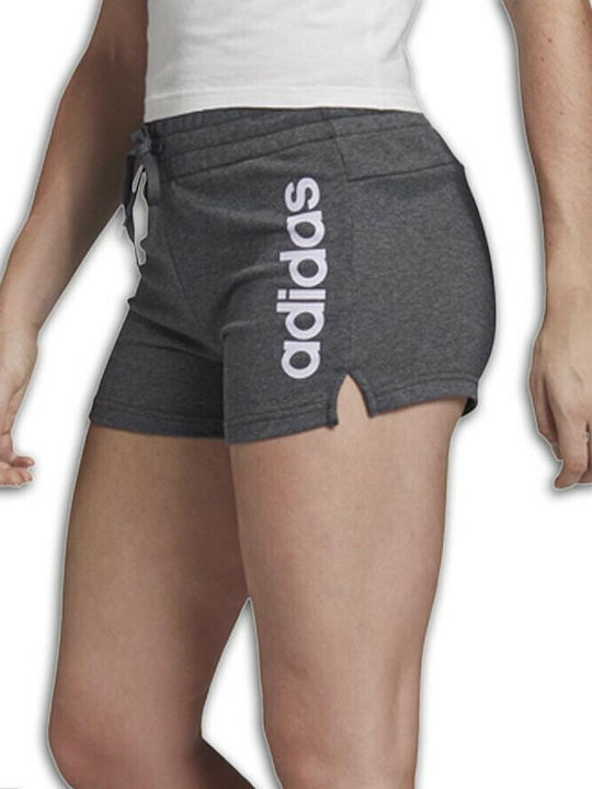 Essentials Linear Logo Women's Terry Sporty Shorts Gray