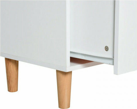 Kids Wooden Bookcase with 8 Shelves and 1 Drawer White 82x30x126cm