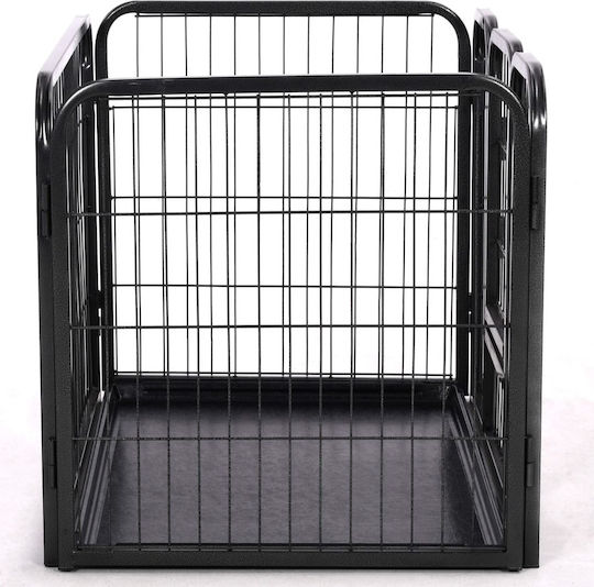 vidaXL Металик Парк За Кучета 93x63x61см Черен