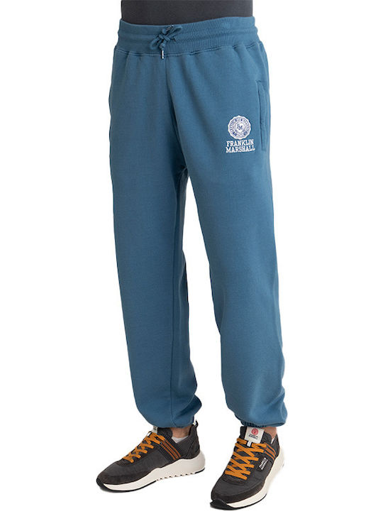 Franklin & Marshall Men's Fleece Sweatpants with Rubber Blue