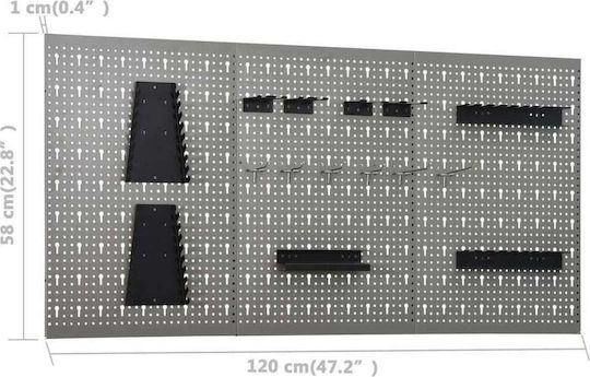 vidaXL Werkbank mit drei Wandpaneelen Bank Belastbarkeit 500kg 1Stück 3053428