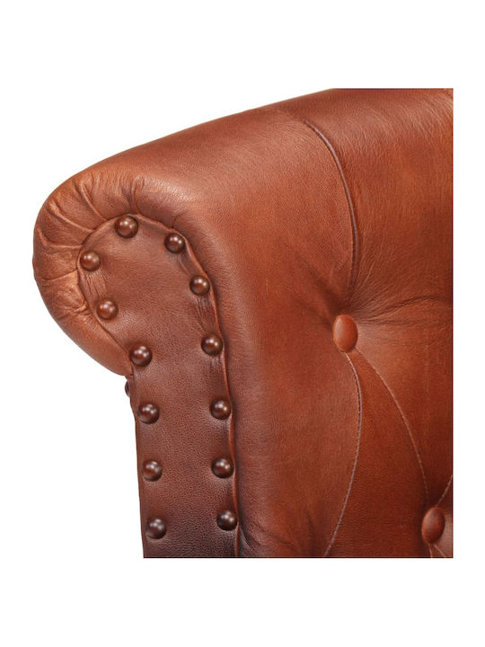 Sessel aus echtem Leder Coffee 77x63x76cm