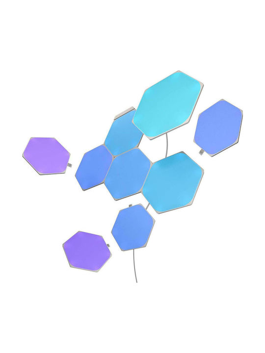 Nanoleaf Shapes Hexagons Smarter Διακοσμητικό Φωτιστικό με Φωτισμό RGB Hexagon LED Kit 9 Panels Πολύχρωμο