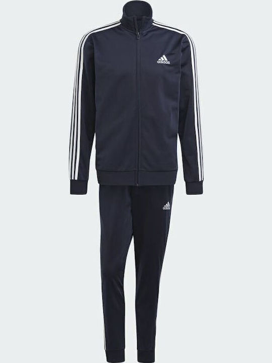 Primegreen Essentials 3-Stripes Σετ Φόρμας Γυαλιστερό με Λάστιχο Legend Ink / White