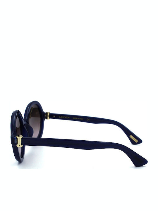 Lanvin Women's Sunglasses with Navy Blue Plastic Frame and Brown Gradient Lens SLN675 03GR